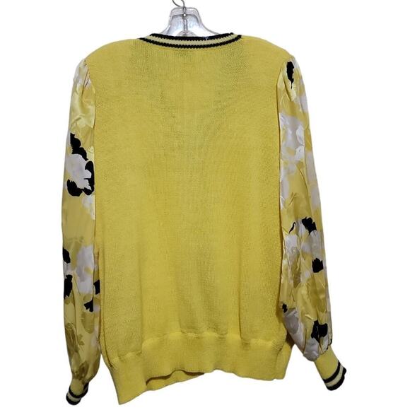 Encore Vintage Women's Yellow Multicolored Sweater Sz Large - Picture 2 of 8